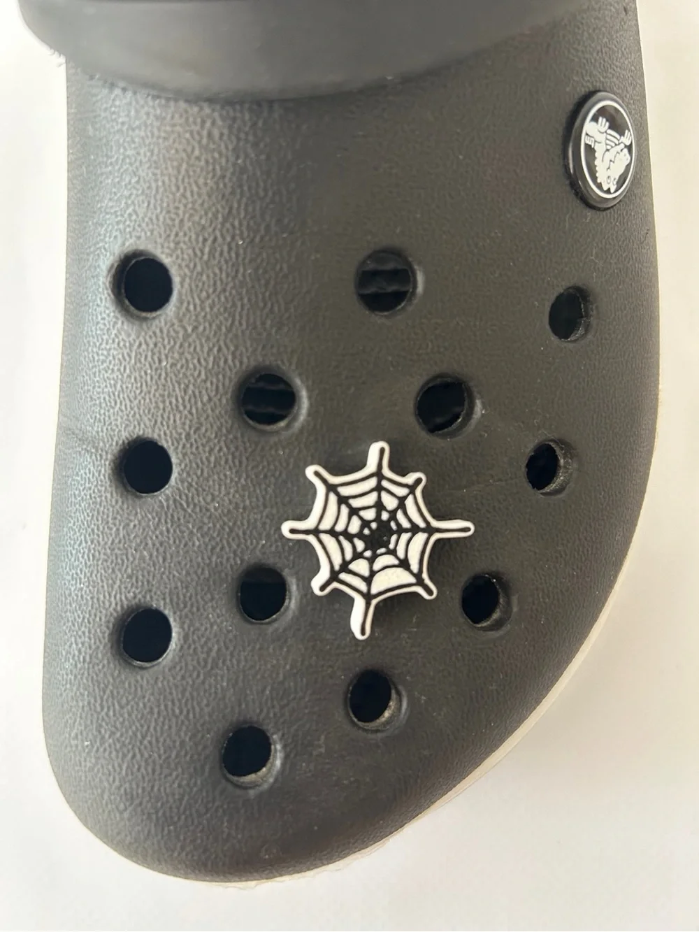 Halloween Kids Croc Charms - Black with Orange & White Accents